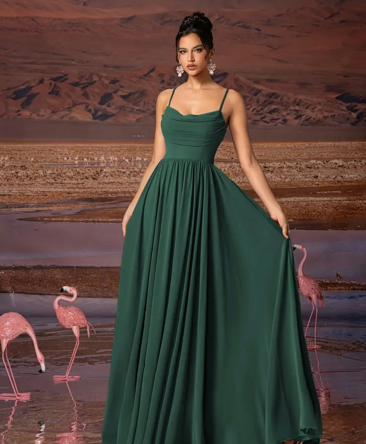 Elegant Dark Green Dress